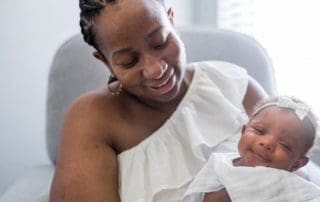 black mother and baby
