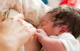 baby breastfeeding in a baby friendly hospital
