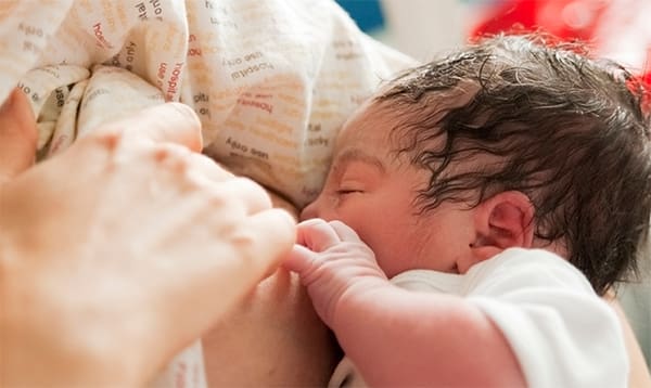 baby breastfeeding in a baby friendly hospital