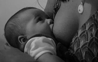 Woman breastfeeding her baby