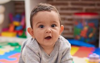 Baby under childcare.