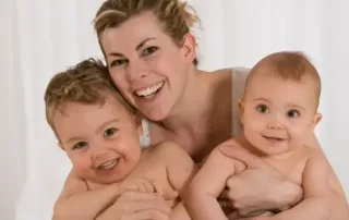 A tandem nursing mother.